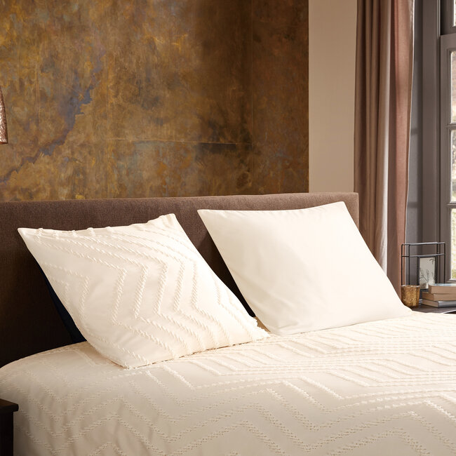 Microvezel dekbedovertrek Zigzag - creme