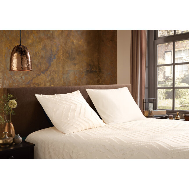 Microvezel dekbedovertrek Zigzag - creme