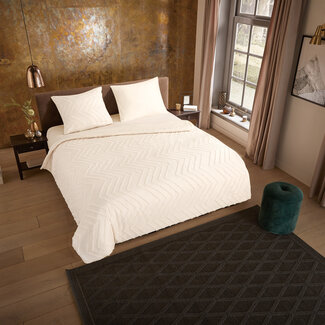 Pure Microvezel dekbedovertrek Zigzag - creme