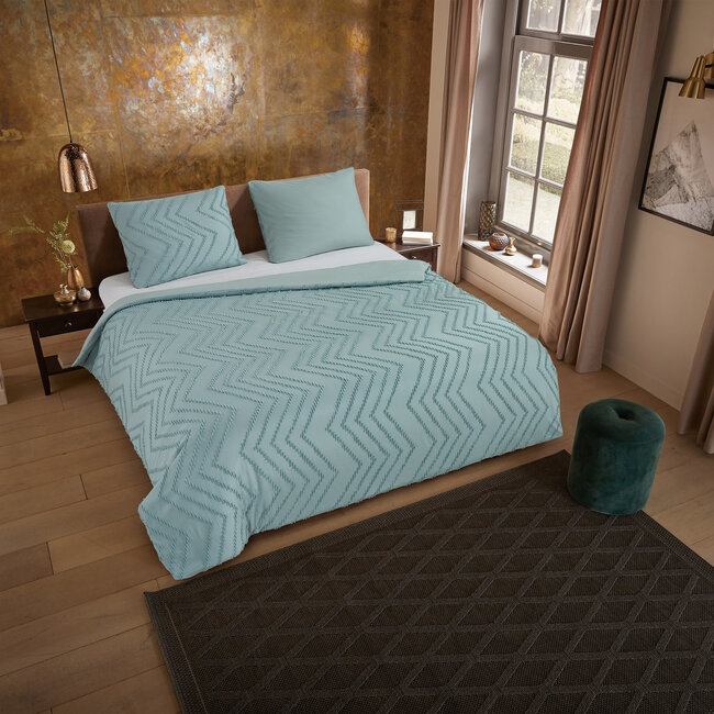 Dekbedovertrek Zigzag - Groen  - Microvezel