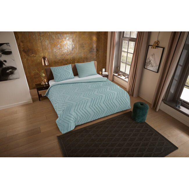 Dekbedovertrek Zigzag - Groen  - Microvezel