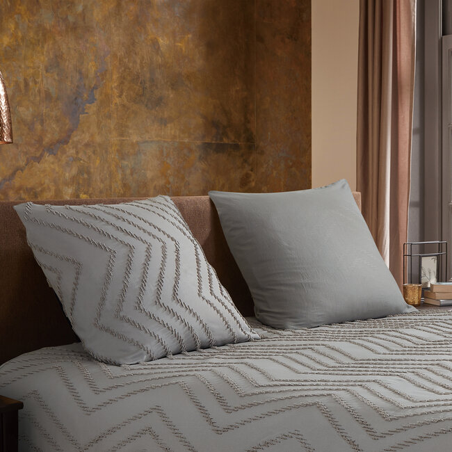 Microvezel dekbedovertrek Zigzag - Taupe