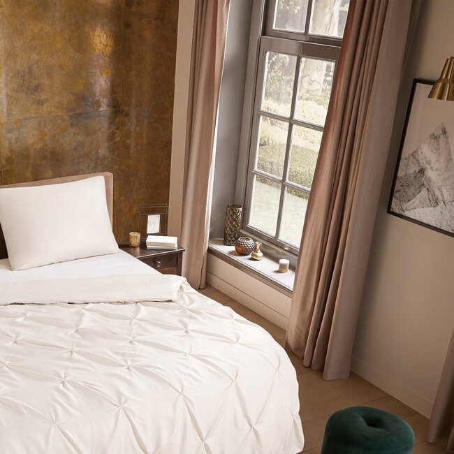 Microvezel dekbedovertrek Plooi - zand