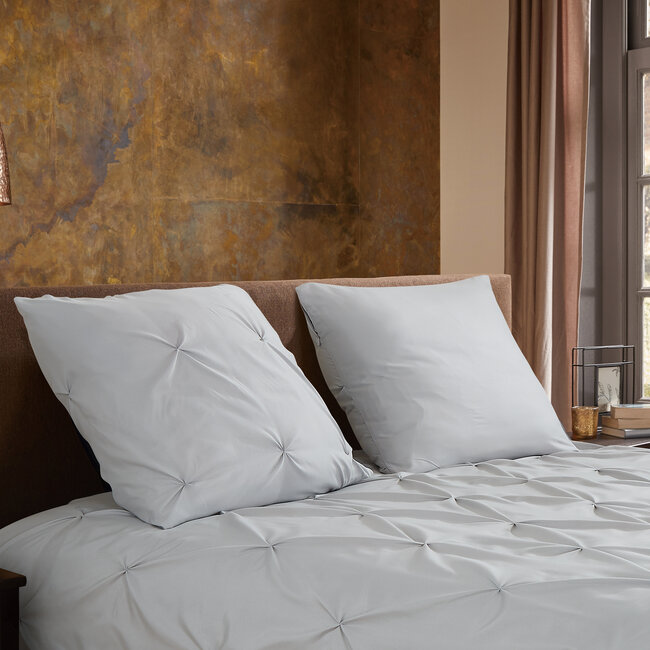 Dekbedovertrek Plooi - zilver - microvezel