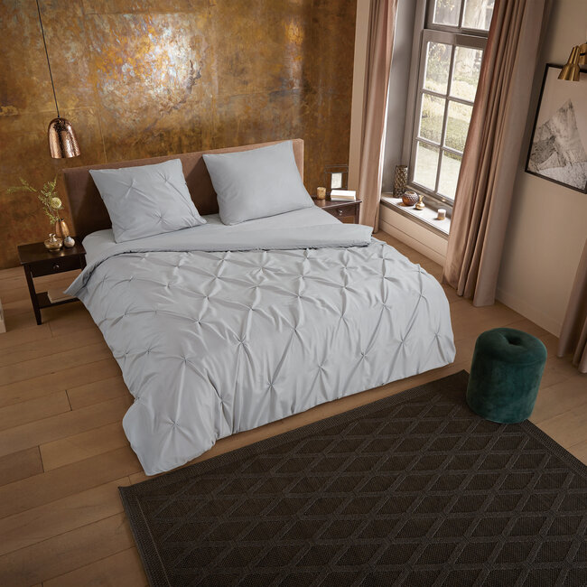 Dekbedovertrek Plooi - zilver - microvezel