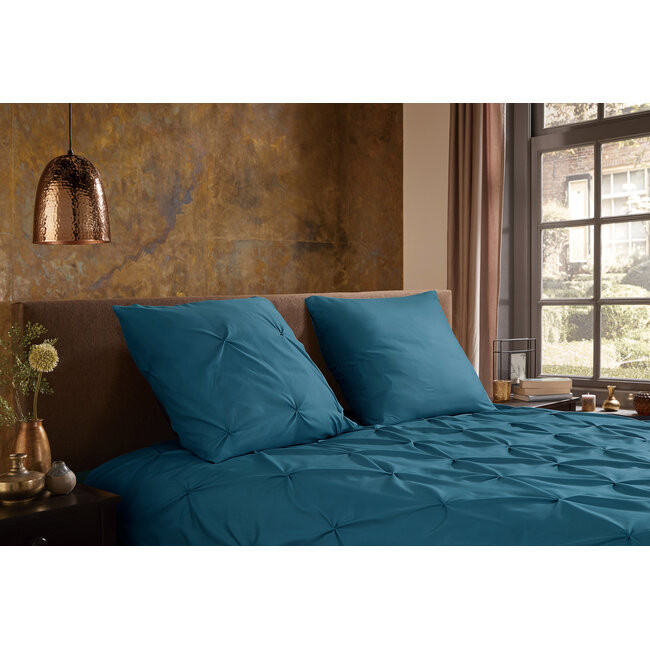Dekbedovertrek Plooi - petrol - microvezel