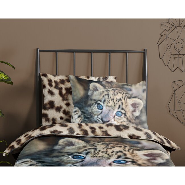 Microvezel dekbedovertrek Panter - 140x220 + 60x70 cm
