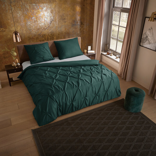 Microvezel dekbedovertrek Plooi - groen