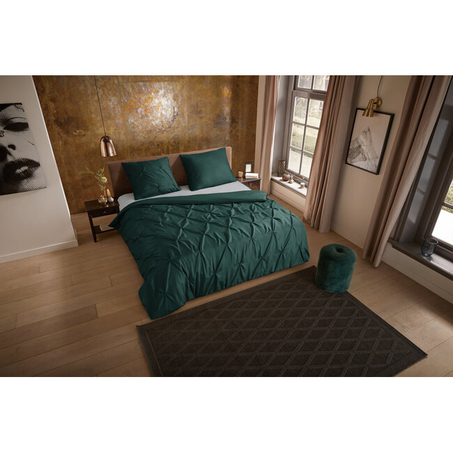 Microvezel dekbedovertrek Plooi - groen