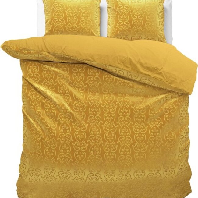 Velvet dekbedovertrek Sultan - embossed - goud