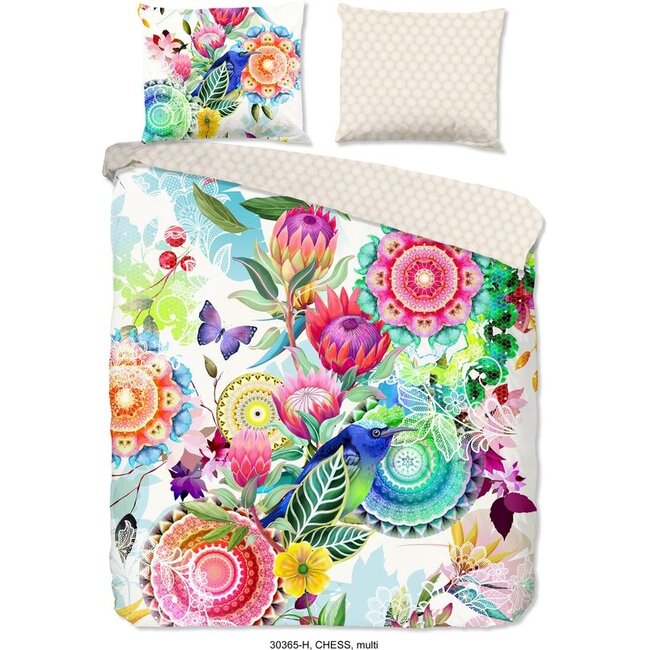 Katoen satijn dekbedovertrek Chess