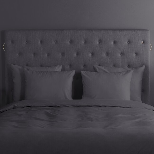 Katoen dekbedovertrek uni antraciet - katoen