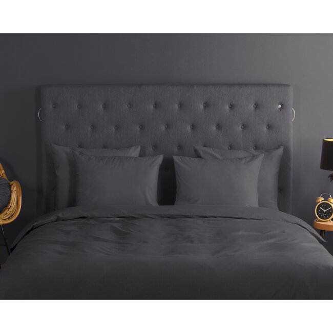 Katoen dekbedovertrek uni antraciet - katoen