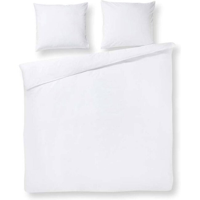 Katoen percal dekbedovertrek Pompom - Off white