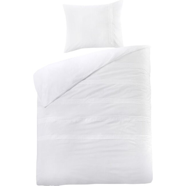 Katoen percal dekbedovertrek Agatha - Wit