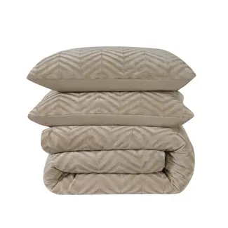 Sleeptime Teddy dekbedovertrek Chevron - onderkant microvezel - Taupe