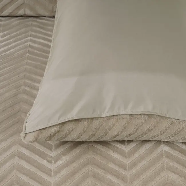 Teddy dekbedovertrek Chevron - onderkant microvezel - Taupe