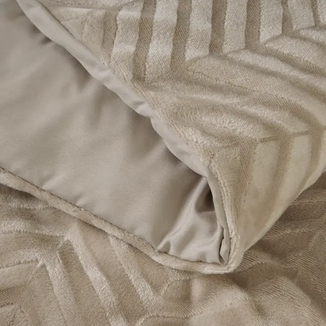 Teddy dekbedovertrek Chevron - onderkant microvezel - Taupe