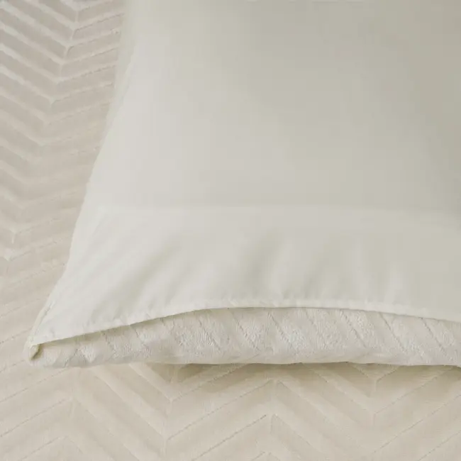 Teddy dekbedovertrek Chevron - onderkant microvezel - Crème