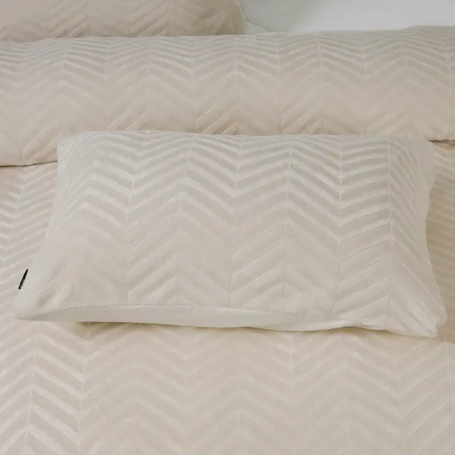 Teddy dekbedovertrek Chevron - onderkant microvezel - Crème