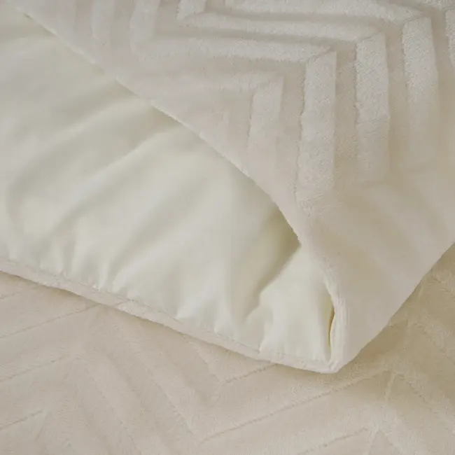 Teddy dekbedovertrek Chevron - onderkant microvezel - Crème