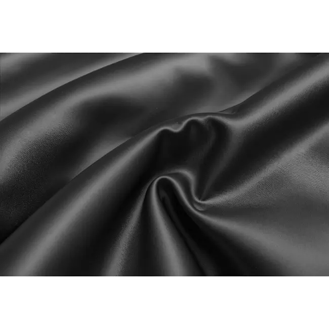 Glans satijn dekbedovertrek - zwart