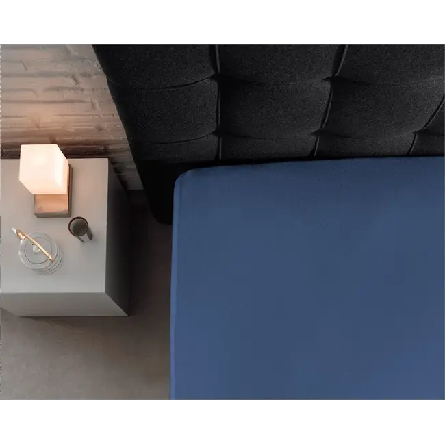 Hoeslaken - enkel jersey 135gr - blauw