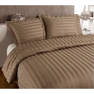 Primaviera Deluxe Katoensatijn dekbedovertrek  Hotelstripe - Taupe