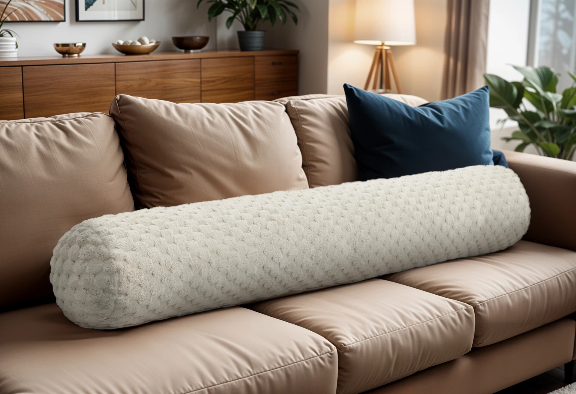 Bodypillow Crème - ergonomisch kussen - 140 x 20 cm