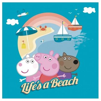 Peppa Pig Handdoek Life's a beach - katoen - 30x30 cm