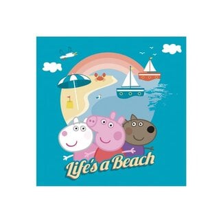 Peppa Pig Handdoek Life's a beach - katoen - 30x30 cm