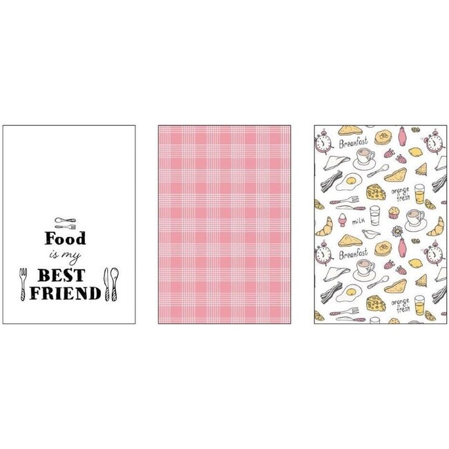Theedoekdoekenset Food is my best friend - 40x60cm