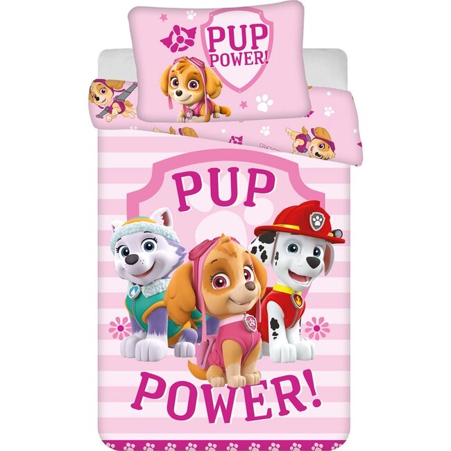 Katoen kinderdekbedovertrek Pup Power - 140x200 + 50x70 cm