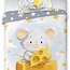 Ledikant dekbedovertrek Muisje - katoen - 100x135 cm + 40x60 cm
