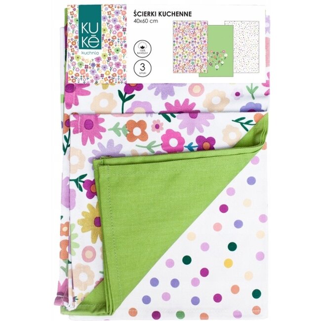 Theedoekdoekenset Bloemen - 3-delig  - 40x60cm