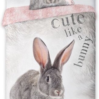Animal Pictures Katoen kinderdekbedovertrek Konijn Cute - Eenpersoons