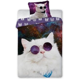 Animal Pictures Dekbedovertrek Kat met Zonnebril - katoen - eenpersoons