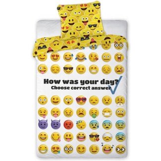 Dekbedovertrek Smileys Emoticons -  katoen - Eenpersoons