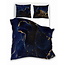 Katoen dekbedovertrek Marmer Zwart Blauw - katoen - 140x200 + 70x90 cm