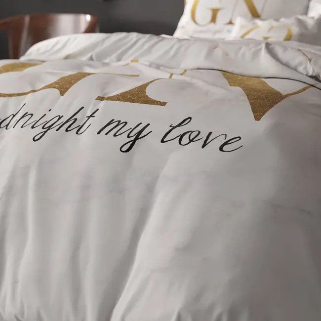Microvezel dekbedovertrek Good Night - Goud