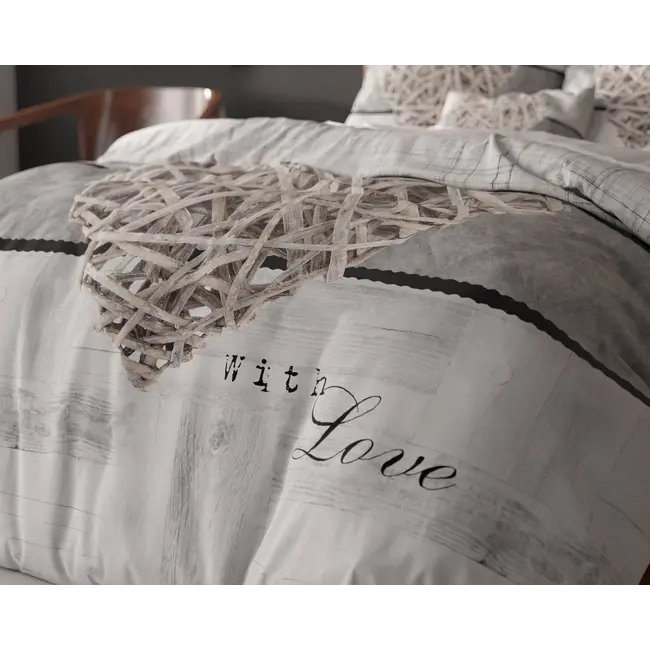 Dekbedovertrek Home is Heart - Wit - Microvezel