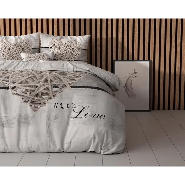 Dekbedovertrek Home is Heart - Wit - Microvezel