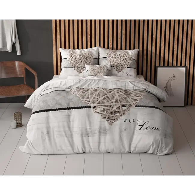 Dekbedovertrek Home is Heart - Wit - Microvezel