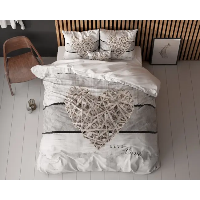 Dekbedovertrek Home is Heart - Wit - Microvezel