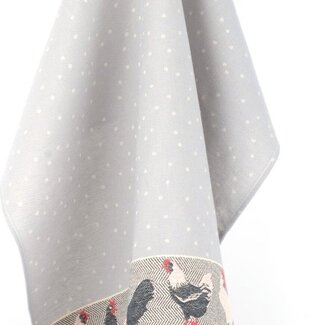 Bunzlau Castle Theedoek  Kippen  - Grijs