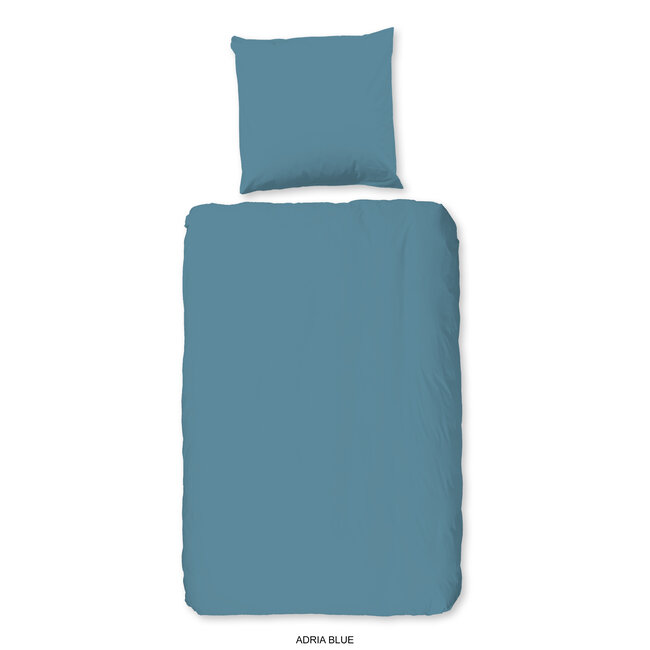 Peuter dekbedovertrek uni Adria Blauw - katoen - 120x150 + 60x70 cm