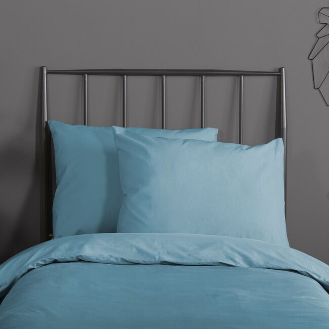 Peuter dekbedovertrek uni Adria Blauw - katoen - 120x150 + 60x70 cm