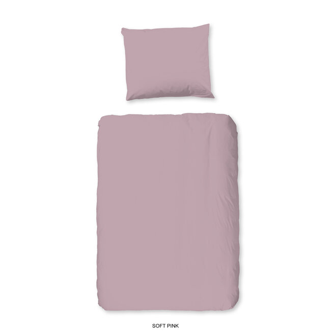 Peuter dekbedovertrek uni Soft Pink - katoen - 120x150 + 60x70 cm
