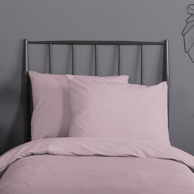 Peuter dekbedovertrek uni Soft Pink - katoen - 120x150 + 60x70 cm
