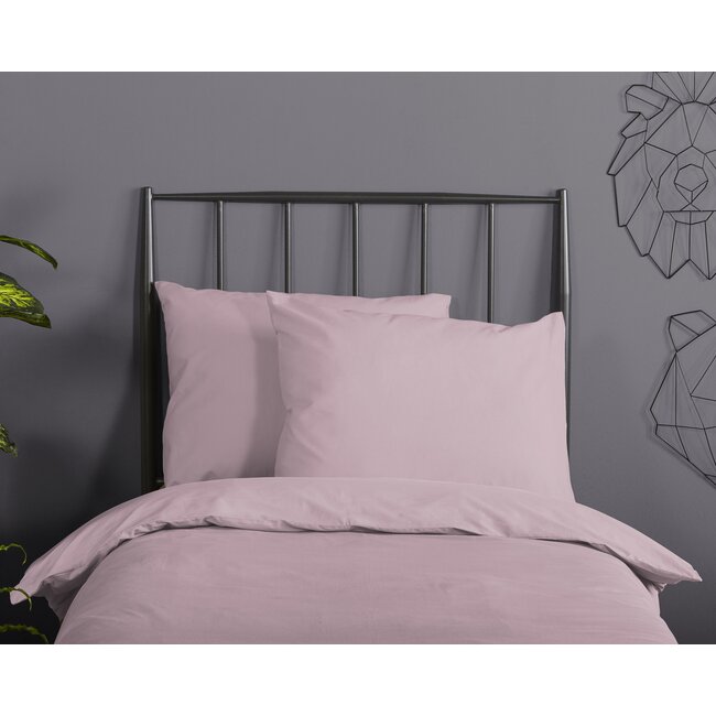 Peuter dekbedovertrek uni Soft Pink - katoen - 120x150 + 60x70 cm
